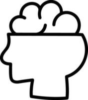 Brain idea symbol icon vector image. Illustration of the creative intelligence think design image