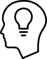 Brain idea symbol icon vector image. Illustration of the creative intelligence think design image