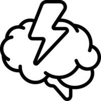 Brain idea symbol icon vector image. Illustration of the creative intelligence think design image