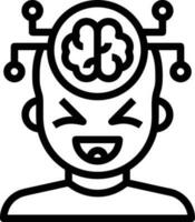 Brain idea symbol icon vector image. Illustration of the creative intelligence think design image