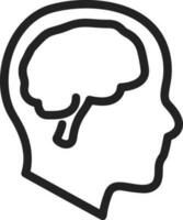 Brain idea symbol icon vector image. Illustration of the creative intelligence think design image