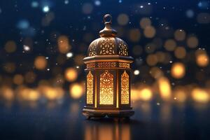 Eid mubarak and ramadan kareem greetings with islamic lantern and mosque. Eid al fitr background. Eid al fitr background of window concept by AI Generated photo