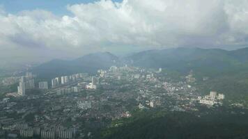 An aerial view of Georgetown city with hills in the background video