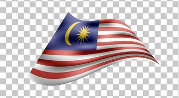aislado realista ondulado malasia bandera para independiente día elemento diseño vector