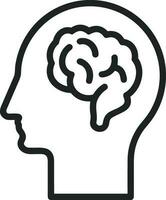 Brain idea symbol icon vector image. Illustration of the creative intelligence think design image