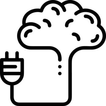Brain idea symbol icon vector image. Illustration of the creative intelligence think design image
