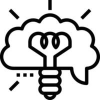 Brain idea symbol icon vector image. Illustration of the creative intelligence think design image