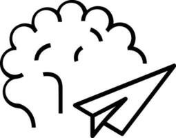 Brain idea symbol icon vector image. Illustration of the creative intelligence think design image