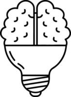 Brain idea symbol icon vector image. Illustration of the creative intelligence think design image