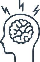 Brain idea symbol icon vector image. Illustration of the creative intelligence think design image