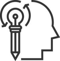 Brain idea symbol icon vector image. Illustration of the creative intelligence think design image