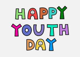 Happy Youth Day Poster or Banner Campaign Vector Design. Color can be edit.