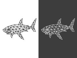 Triangle low poly shark art vector design illustration