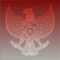 Garuda pancasila símbolo de Indonesia país en polígono estilo vector ilustración adecuado para independencia día