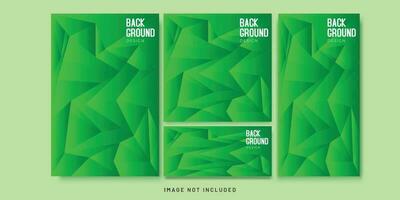 Background Green Gradient Abstract Geometric Flyer and Social media Bundle Set vector