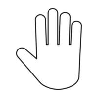 Stop hand palm outline vector icon for your website design, logo, app, UI. illustration