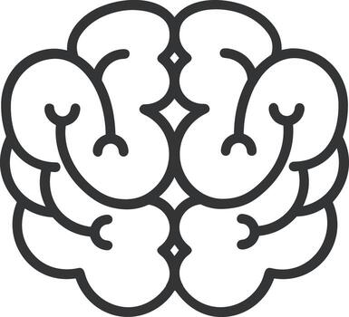 Brain idea symbol icon vector image. Illustration of the creative intelligence think design image