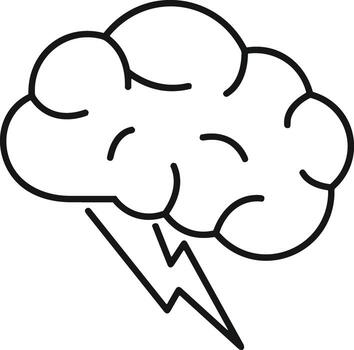 Brain idea symbol icon vector image. Illustration of the creative intelligence think design image