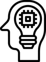 Brain idea symbol icon vector image. Illustration of the creative intelligence think design image