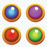 vector bright glossy shiny circles round buttons set