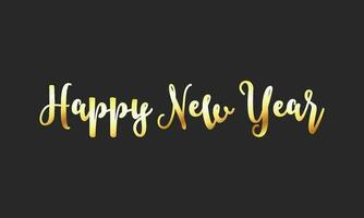 Vector happy new year background with elegant gold text