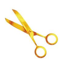 Vector golden scissors isolated