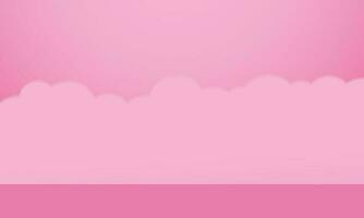 Vector abstract empty smooth light pink with sky coulds studio room background, use as montage for product