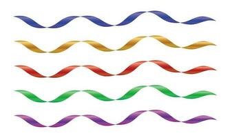 Vector realistic ribbons set