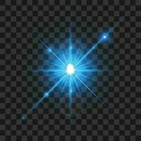 Vector blue light. shining particles, bokeh, sparks, glare with a highlight effec