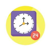 An icon of 24 hour service and support in editable style, premium vector