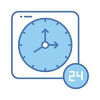 un icono de 24 hora Servicio y apoyo en editable estilo, prima vector