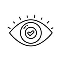 Check mark inside eye, trendy vector of business monitoring, editable icon