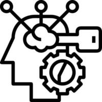 Brain idea symbol icon vector image. Illustration of the creative intelligence think design image