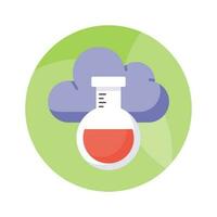 Cloud with flask showing concept vector of cloud experiment, customizable design