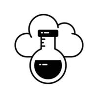 Cloud with flask showing concept vector of cloud experiment, customizable design