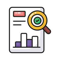 Grab this beautiful audit report icon in trendy style, ready to use icon vector