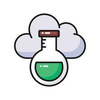 Cloud with flask showing concept vector of cloud experiment, customizable design
