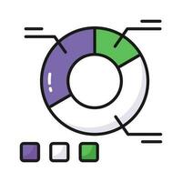 Grab this carefully crafted icon of pie chart, business analysis vector