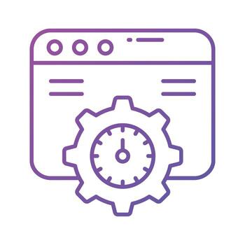 Speedometer with webpage denoting speed test vector design in trendy style