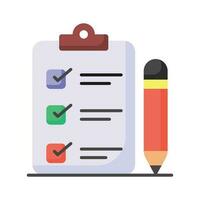 Carefully designed checklist icon represents a list of tasks or items to be completed, often used in productivity and organization apps vector