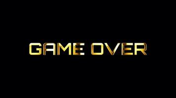 Loop Game Over golden shine light motion text effect video