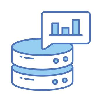 Bar chart with database showing concept vector of database analysis, premium icon