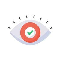 Check mark inside eye, trendy vector of business monitoring, editable icon