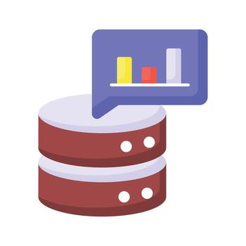 Bar chart with database showing concept vector of database analysis, premium icon