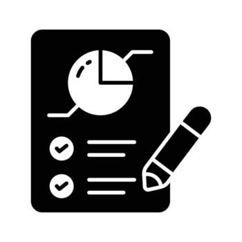 Bar chart on clipboard with pencil showing concept icon of Market report vector