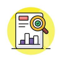 Grab this beautiful audit report icon in trendy style, ready to use icon vector