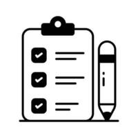 Carefully designed checklist icon represents a list of tasks or items to be completed, often used in productivity and organization apps vector