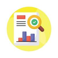 Grab this beautiful audit report icon in trendy style, ready to use icon vector