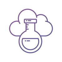 Cloud with flask showing concept vector of cloud experiment, customizable design