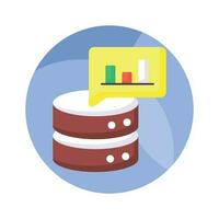 Bar chart with database showing concept vector of database analysis, premium icon